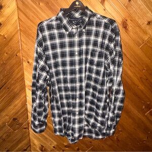 Tommy Hilfiger Black and White Plaid Shirt men’s XL
